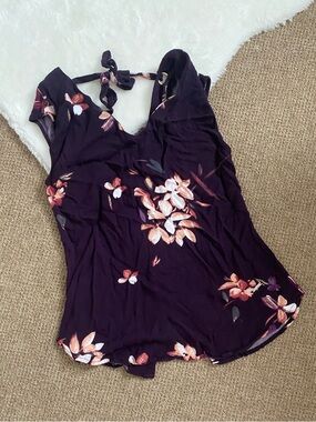 Cache Collection Floral Sleevless Blouse